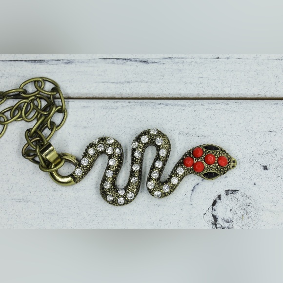 Snake eye. Brass snake pendant. - Picture 2 of 6